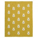Fresk tkany kocyk z bawełny organicznej 100 x 150 cm ananas mustard