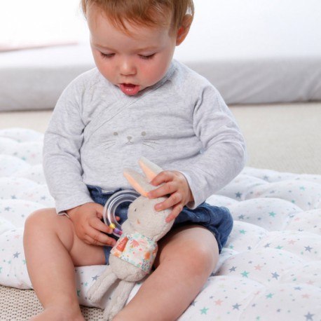 Maskotka z grzechotką, zajączek, z kolekcji: jezioro łabędzie