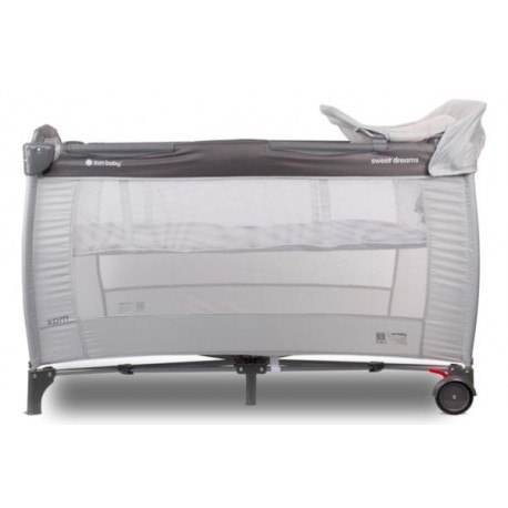 Łóżeczko turystyczne z pełnym wyposażeniem - szare