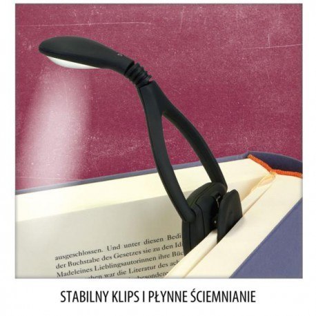 Płynnie ściemniana lampka do czytania, lumi plus, książka
