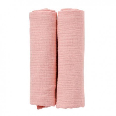 Muślinowe pieluszki i maskotka z grzechotką,