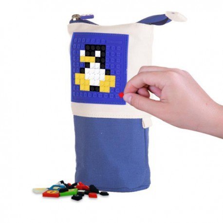 Pionowy piórnik na suwak, pixie crew, niebieski,