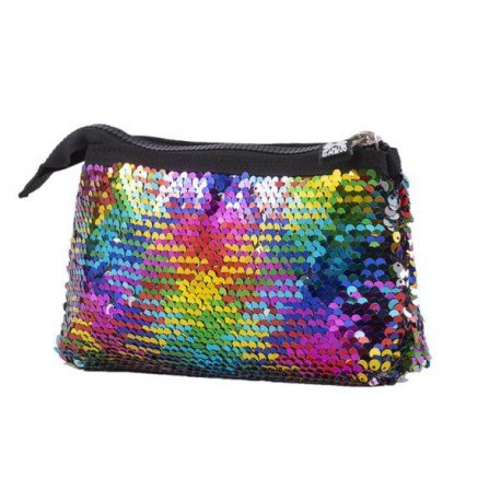 Piórnik na suwak, kosmetyczka, saszetka, pixie crew, cekiny, czarny