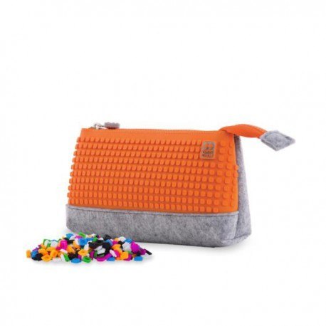 Piórnik na suwak, kosmetyczka, saszetka, pixie crew, szary,