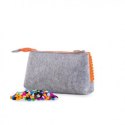 Piórnik na suwak, kosmetyczka, saszetka, pixie crew, szary,