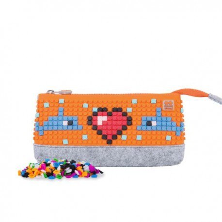 Piórnik na suwak, kosmetyczka, saszetka, pixie crew, szary,