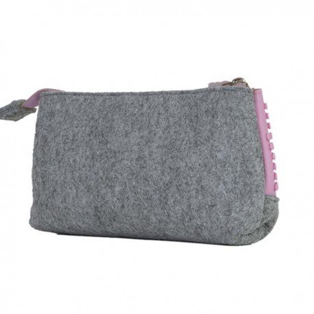 Piórnik na suwak, kosmetyczka, saszetka, pixie crew, szary,