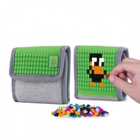 Portfel na rzep, pixie crew, szary, zielony panel