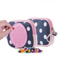 Saszetka na suwak, kosmetyczka, pixie crew, kropki, różowy panel
