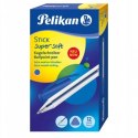 Długopis stick super soft pelikan niebieski - zestaw 50 sztuk