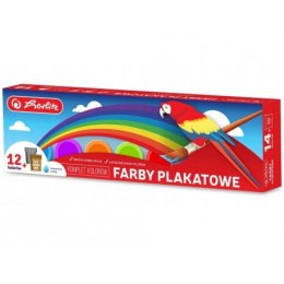 Farby plakatowe szkolne w kubeczkach 20ml - 14 kolorów złoty