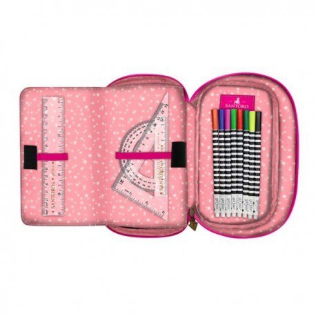 Rozkładany, 4-częściowy piórnik z wyposażeniem - carousel