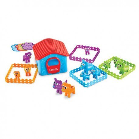 Sorter pieski, zestaw do nauki liczenia, kolorów i kształtów, 28