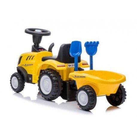 Jeździk traktor z przyczepą new holland żółty
