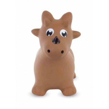 Skoczek gumowy dino - brązowy