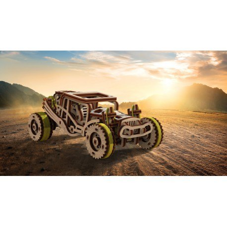Drewniane puzzle mechaniczne 3d wooden.city - samochód buggy