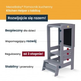 Meowbaby® kitchen helper z tablicą drewniany, pomo