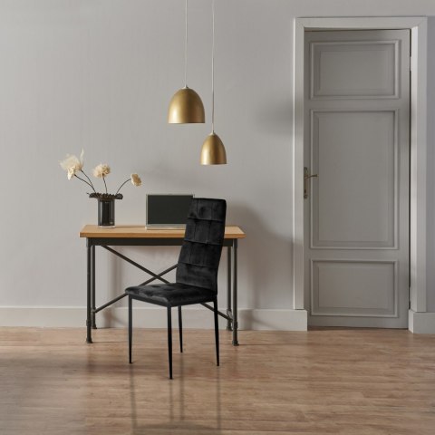 Komplet 4 krzeseł czarne krzesło welurowe do jadalni i salonu 