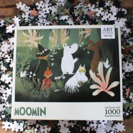 Puzzle artystyczne, muminki, 1000 el. - zielone