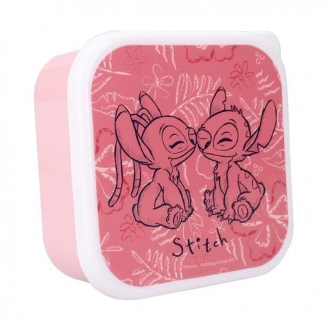 Śniadaniówka, snack box 3w1, stitch , róż