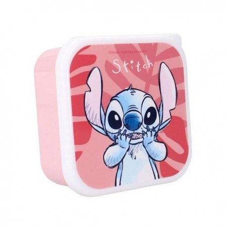Śniadaniówka, snack box 3w1, stitch , róż