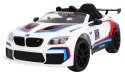 + SKÓRA + PILOT Samochód AUTO na akumulator BMW M6 GT3 Biały