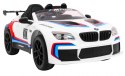 + SKÓRA + PILOT Samochód AUTO na akumulator BMW M6 GT3 Biały