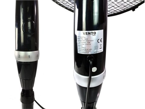 Wentylator Vento Podłogowy 40 cm 75W Srebrno-Czarny