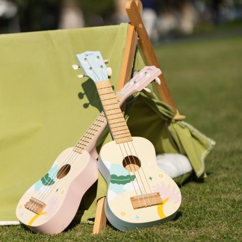 CLASSIC WORLD Drewniane Ukulele Gitara dla Dzieci Różowa