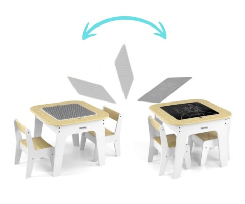 Milly Mally Zestaw mebli Olaf Blocks - Stolik i dwa krzesełka White Milly Mally Zestaw mebli Olaf Blocks - Stolik i dwa krzesełka White