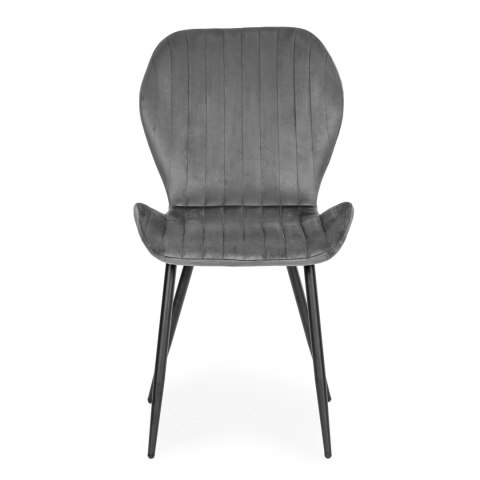 Zestaw 4 krzeseł do salonu jadalni nowoczesne krzesło szary welur 