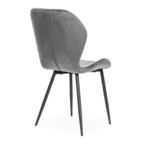 Zestaw 4 krzeseł do salonu jadalni nowoczesne krzesło szary welur 