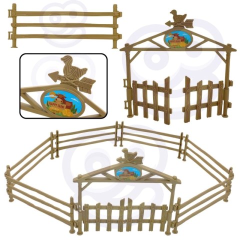 Zestaw Mini Farma Traktor Zwierzęta Osada Farma Rolnik Narzędzia