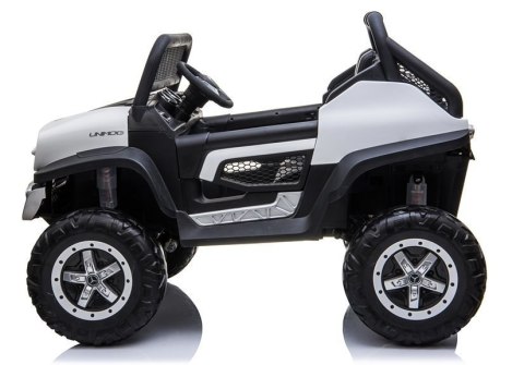 2osobowy 4x4 2v PILOT 2osobowy 4x4 2v PILOT Auto na Akumulator Mercedes Unimog Biały