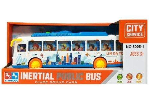 Kolorowy Autobus ze Światełkami Friction Linda