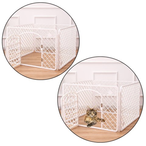 Biały Kojec dla psa płot barykada