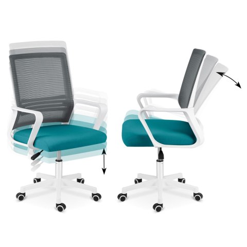 Fotel biurowy z mikrosiatki Sofotel Corta szaro-turkusowy