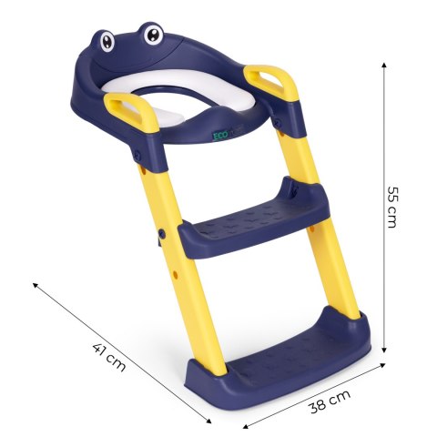 Nakładka na toaletę dla dzieci ze schodkami i drabinką niebieska