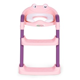 Nakładka na toaletę dla dzieci ze schodkami i drabinką różowa
