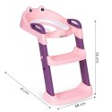 Nakładka na toaletę dla dzieci ze schodkami i drabinką różowa