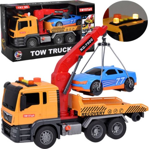 Zestaw Laweta + Auto Światło Dźwięk SUPER ruchomy HDS dźwig