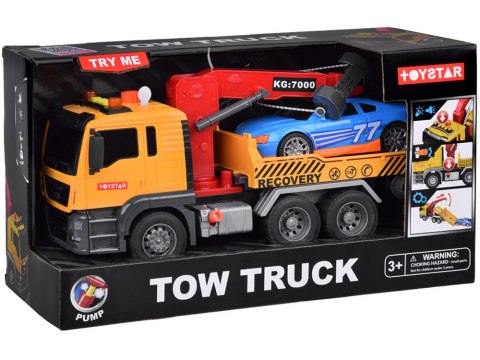 Zestaw Laweta + Auto Światło Dźwięk SUPER ruchomy HDS dźwig