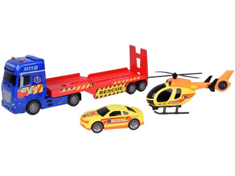 Zestaw Ratunkowy Ciężarówka Helikopter Auto efekt Dźwięk Światło