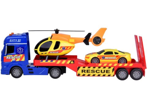 Zestaw Ratunkowy Ciężarówka Helikopter Auto efekt Dźwięk Światło