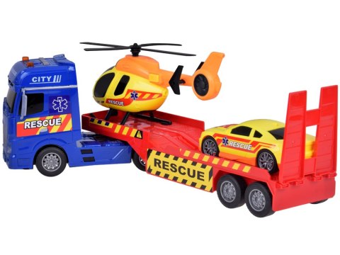 Zestaw Ratunkowy Ciężarówka Helikopter Auto efekt Dźwięk Światło