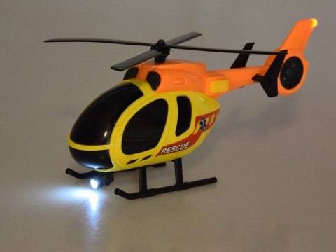 Zestaw Ratunkowy Ciężarówka Helikopter Auto efekt Dźwięk Światło