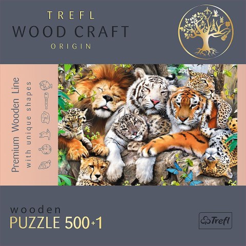 500+1 Puzzle Drewniane - Dzikie koty w dżungli 20152