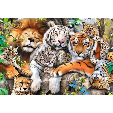500+1 Puzzle Drewniane - Dzikie koty w dżungli 20152