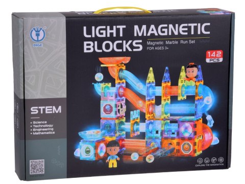 Klocki Magnetyczne 3D Zbuduj Duży świecący Tor Kulkowy 142 ele ZA5238 Klocki Magnetyczne 3D Zbuduj Duży świecący Tor Kulkowy 142 ele ZA5238