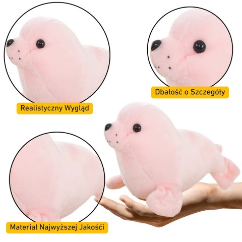 Pluszowa Foczka Pluszak Maskotka Przytulanka Różowa 24cm Pluszowa Foczka Pluszak Maskotka Przytulanka Różowa 24cm